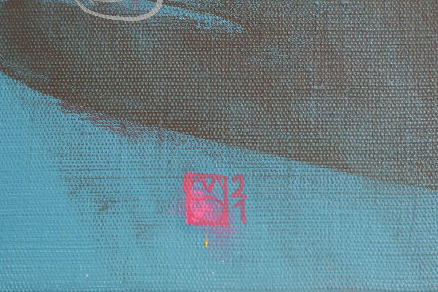 Do Astronauts Need Art? (#2) by Zoran Šimunović - Large framed colorful painting For Sale 2