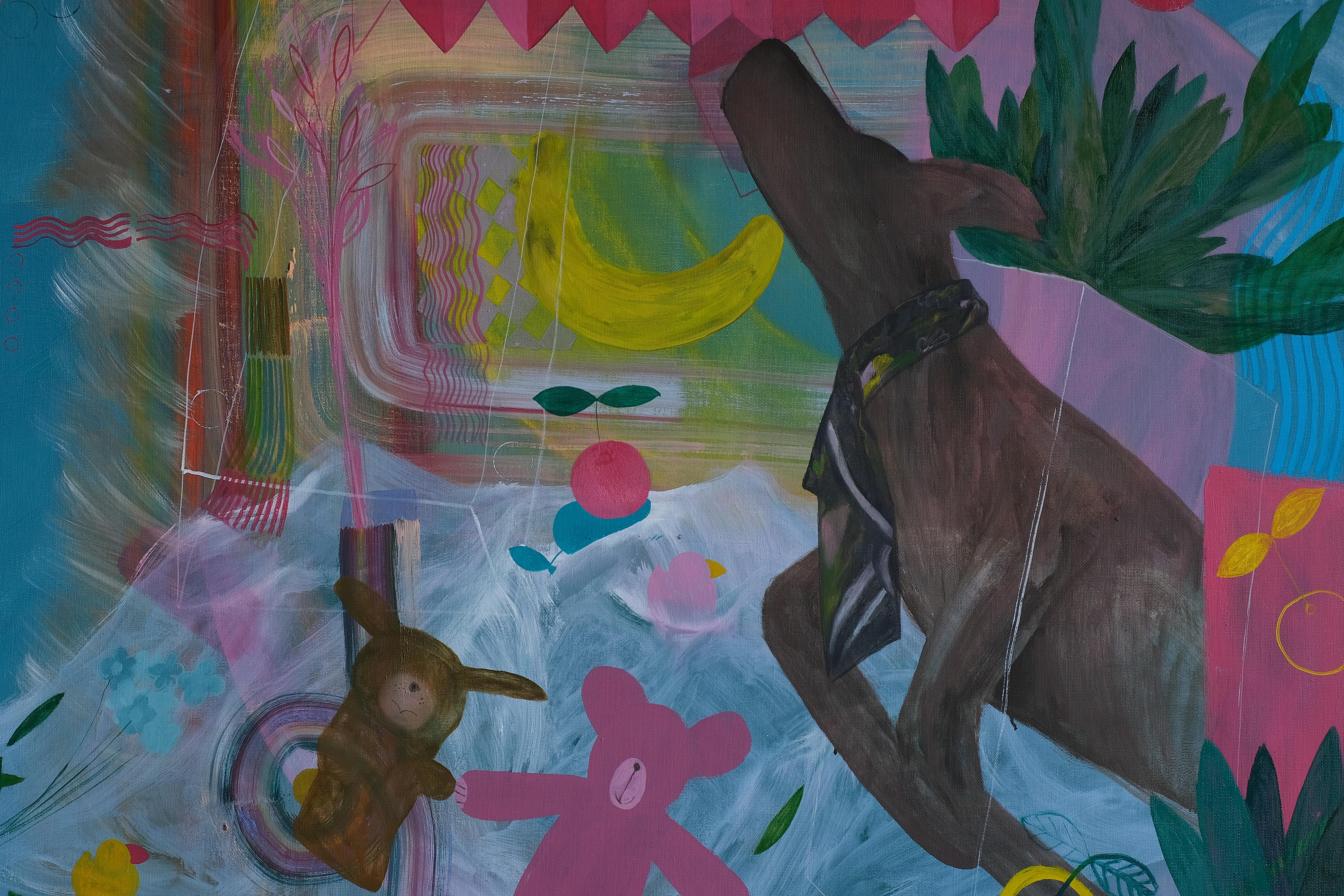 Do Astronauts Need Art? (#2) by Zoran Šimunović - Large framed colorful painting For Sale 5