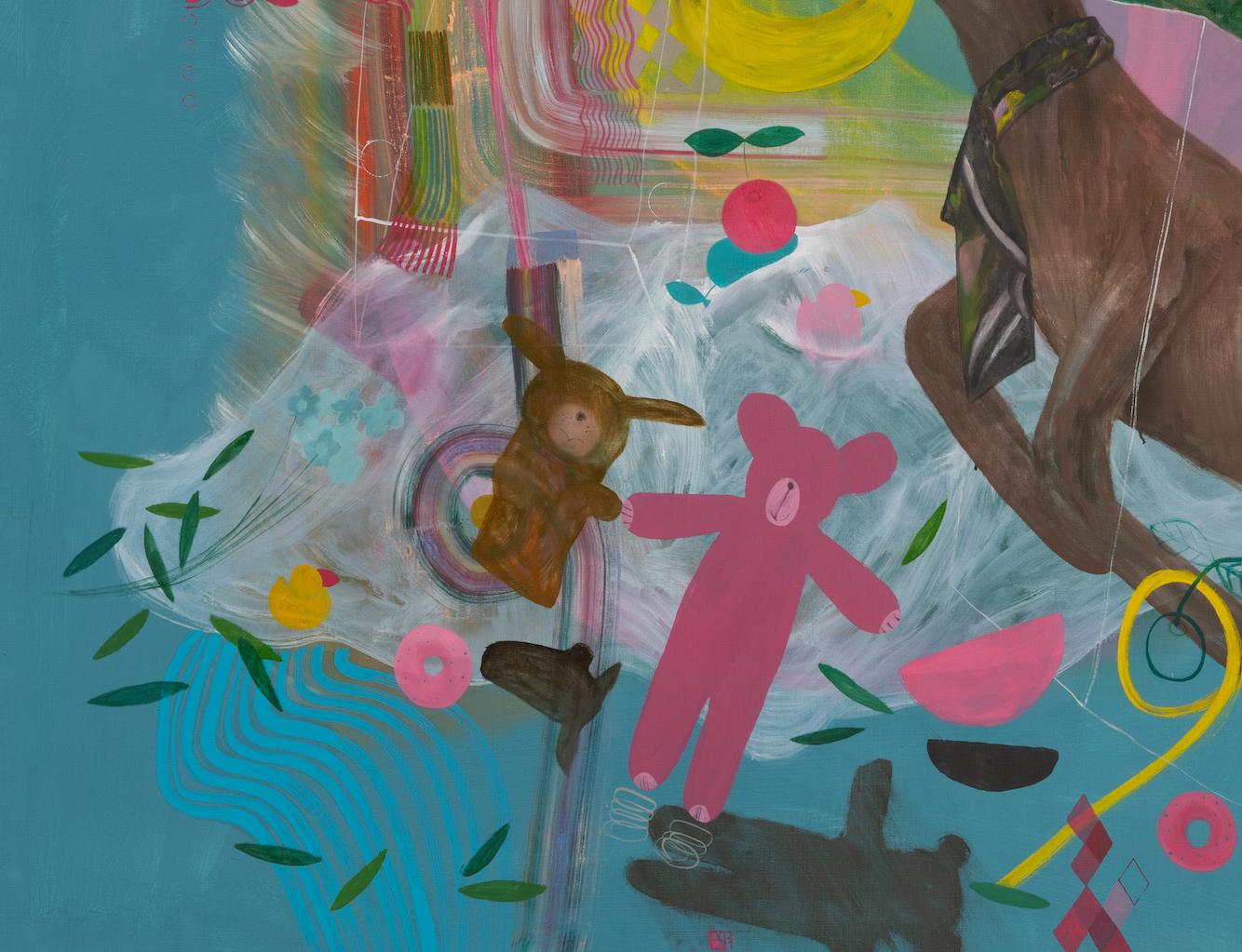 Do Astronauts Need Art? (#2) by Zoran Šimunović - Large framed colorful painting For Sale 6