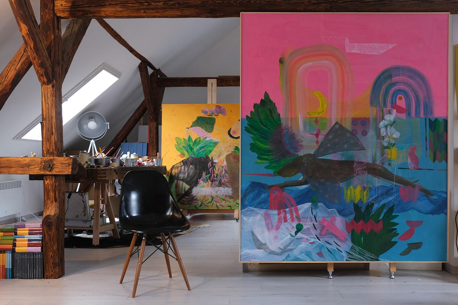 DO ASTRONAUTS NEED ART? #3 by Zoran Šimunović - Large framed painting, colourful For Sale 1