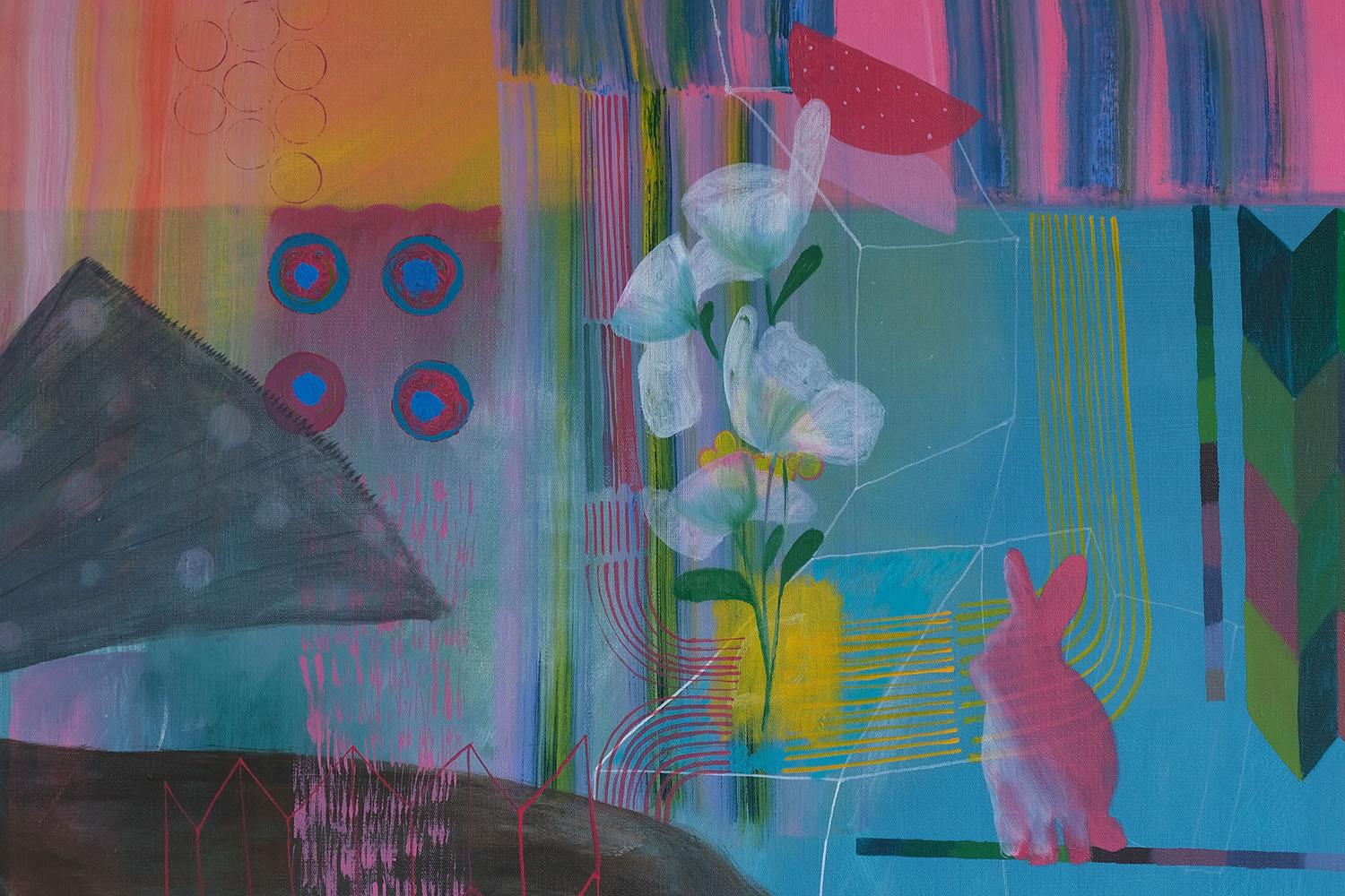DO ASTRONAUTS NEED ART? #3 by Zoran Šimunović - Large framed painting, colourful For Sale 4