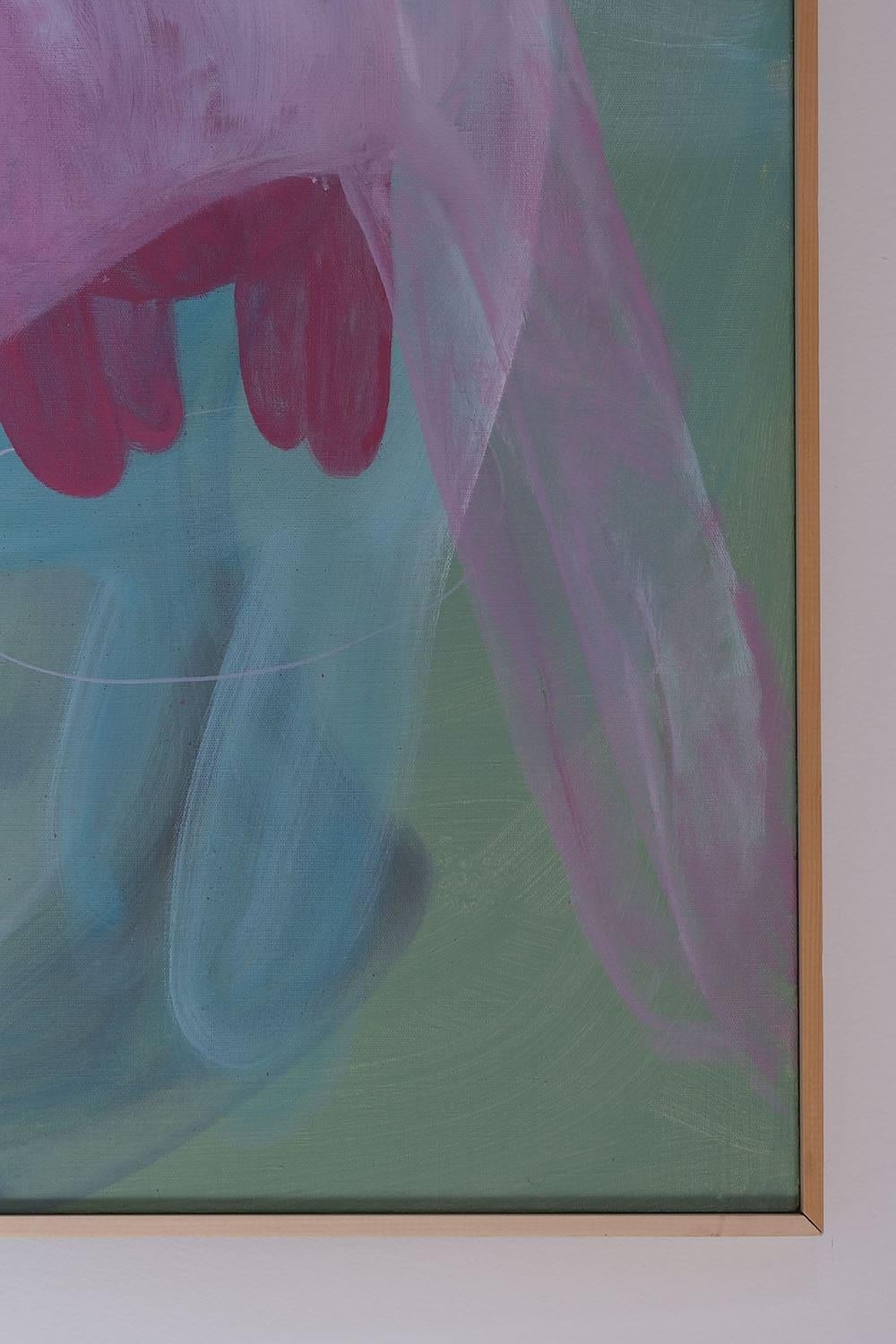 Haben Puppen Emotionen? (#1) von Zoran Šimunović - Großes buntes Gemälde, rosa im Angebot 4