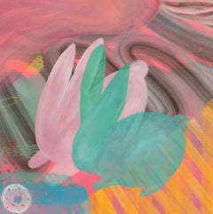 Gardens II by Zoran Šimunović - Large scale painting, pink, vivid colors