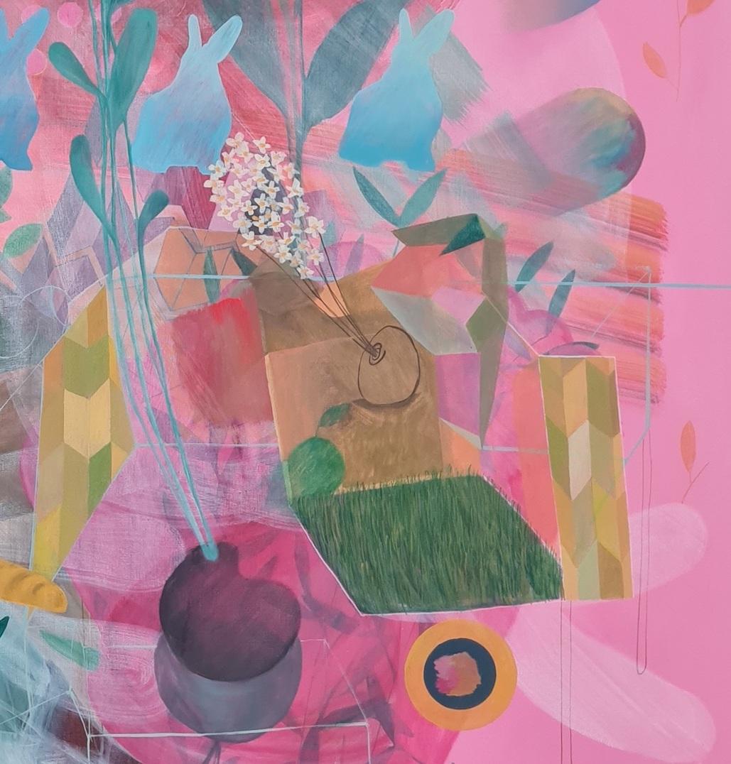 GROWING UP (#10) von Zoran Šimunović - Großes gerahmtes Bild, helle Farben, rosa im Angebot 7