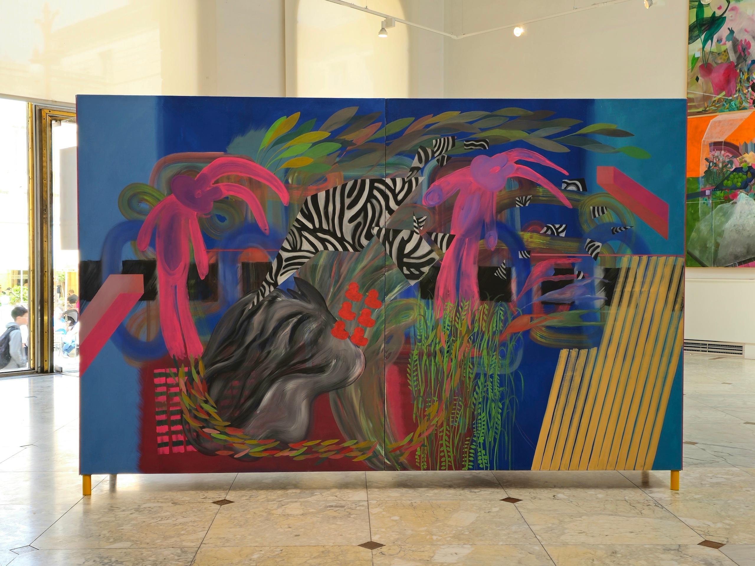 GROWING UP #12 by Zoran Šimunović - 9.5ft large painting, bright colors, blue For Sale 2