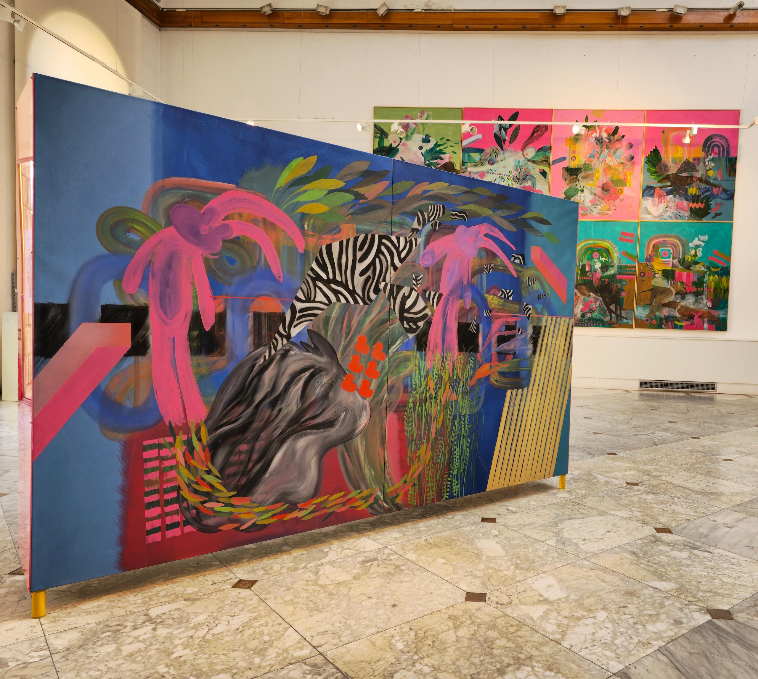 GROWING UP #12 by Zoran Šimunović - 9.5ft large painting, bright colors, blue For Sale 4