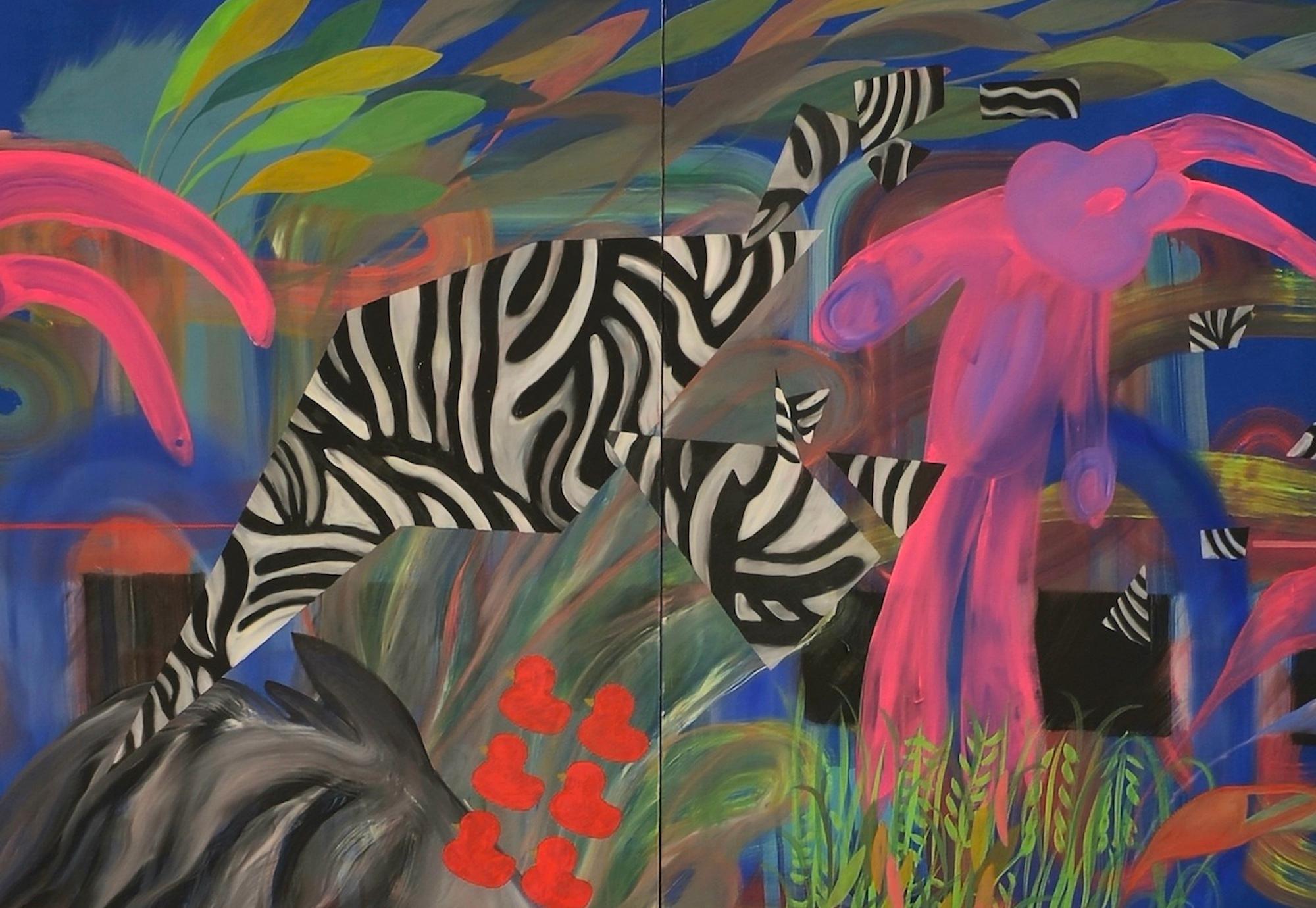 GROWING UP #12 by Zoran Šimunović - 9.5ft large painting, bright colors, blue For Sale 5