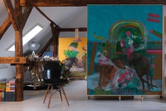 GROWING UP (#3) par Zoran Šimunović - Grand tableau encadré, couleurs vives, chien