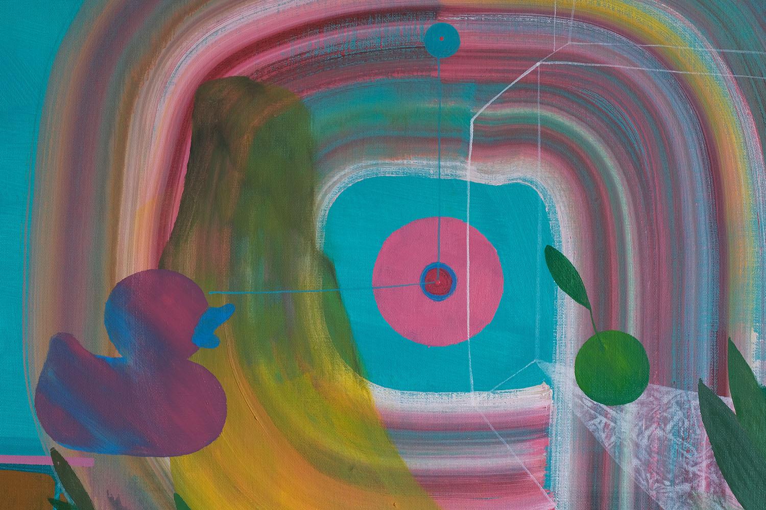 GROWING UP (#4) by Zoran Šimunović - Large framed painting, bright colours For Sale 3