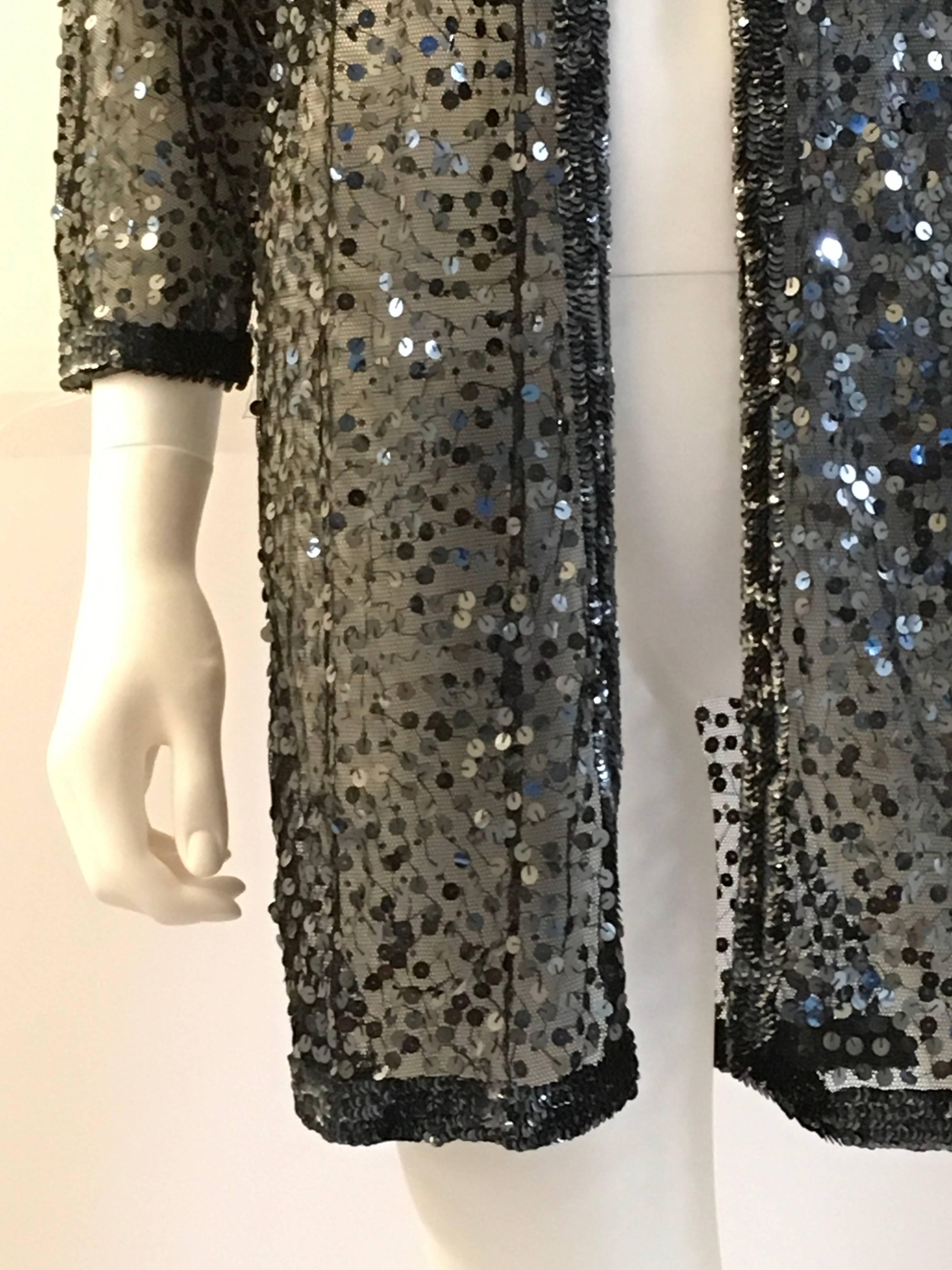 Zoran Jacket - Black Sequin In Excellent Condition For Sale In Boca Raton, FL