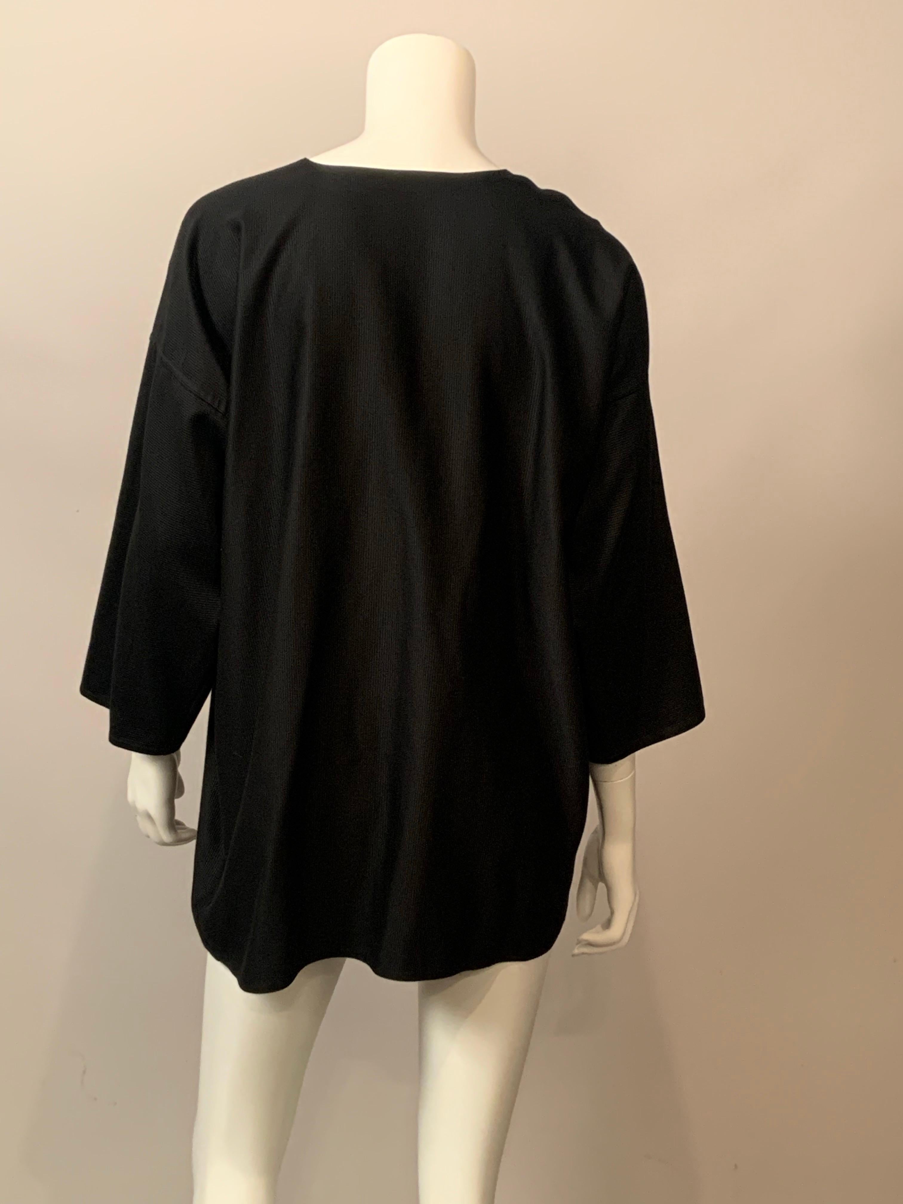 Zoran Vertikal gerippte Jacke aus Baumwollfilz (Schwarz) im Angebot