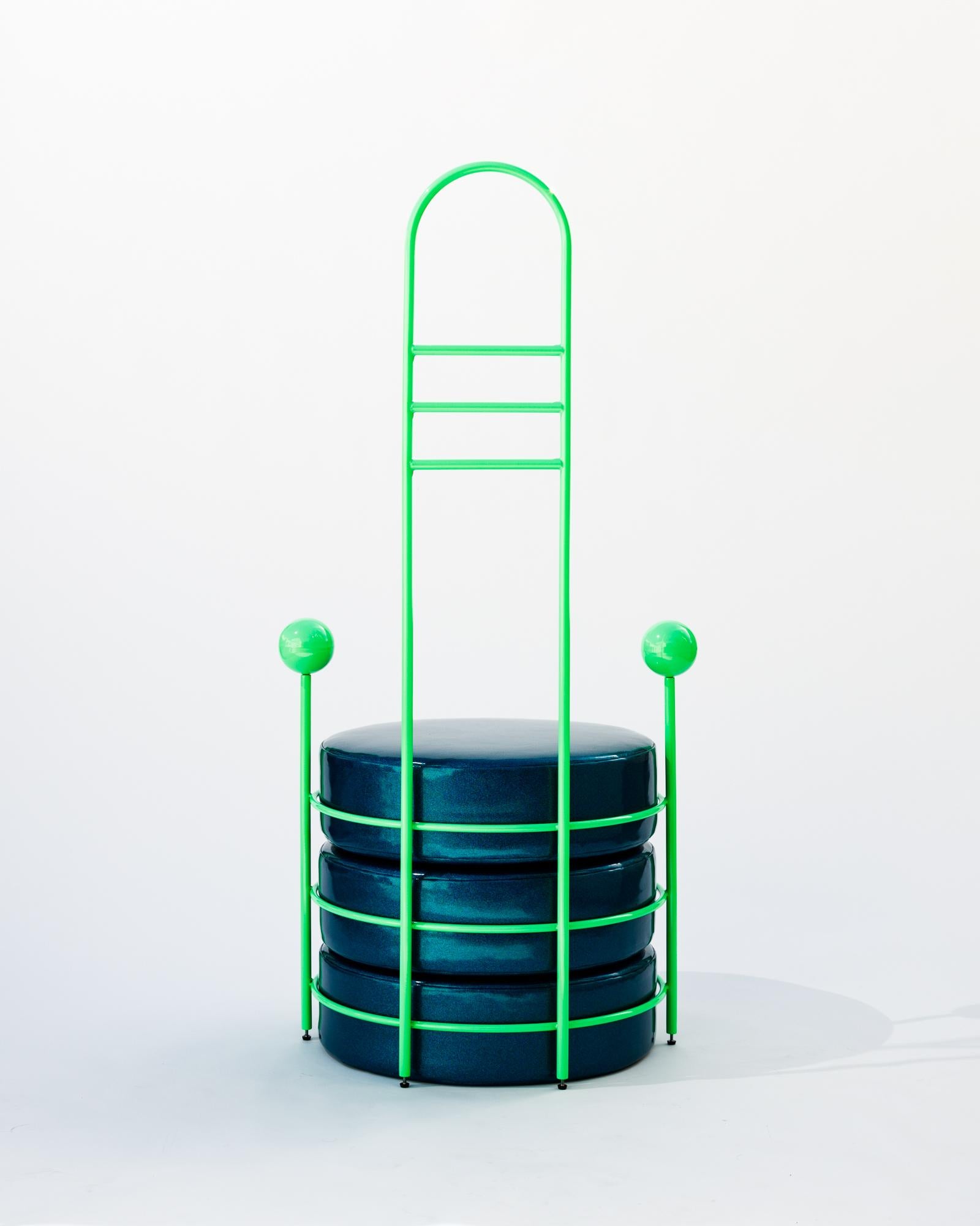 Steel Zorg Chair by Another Human, Post-Modern, Contemporary, High Backed Chair For Sale