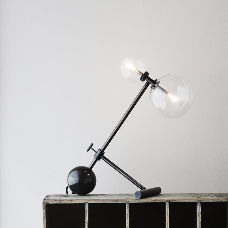 Contemporary Zosia Black Gunmetal Table Lamp by Schwung For Sale