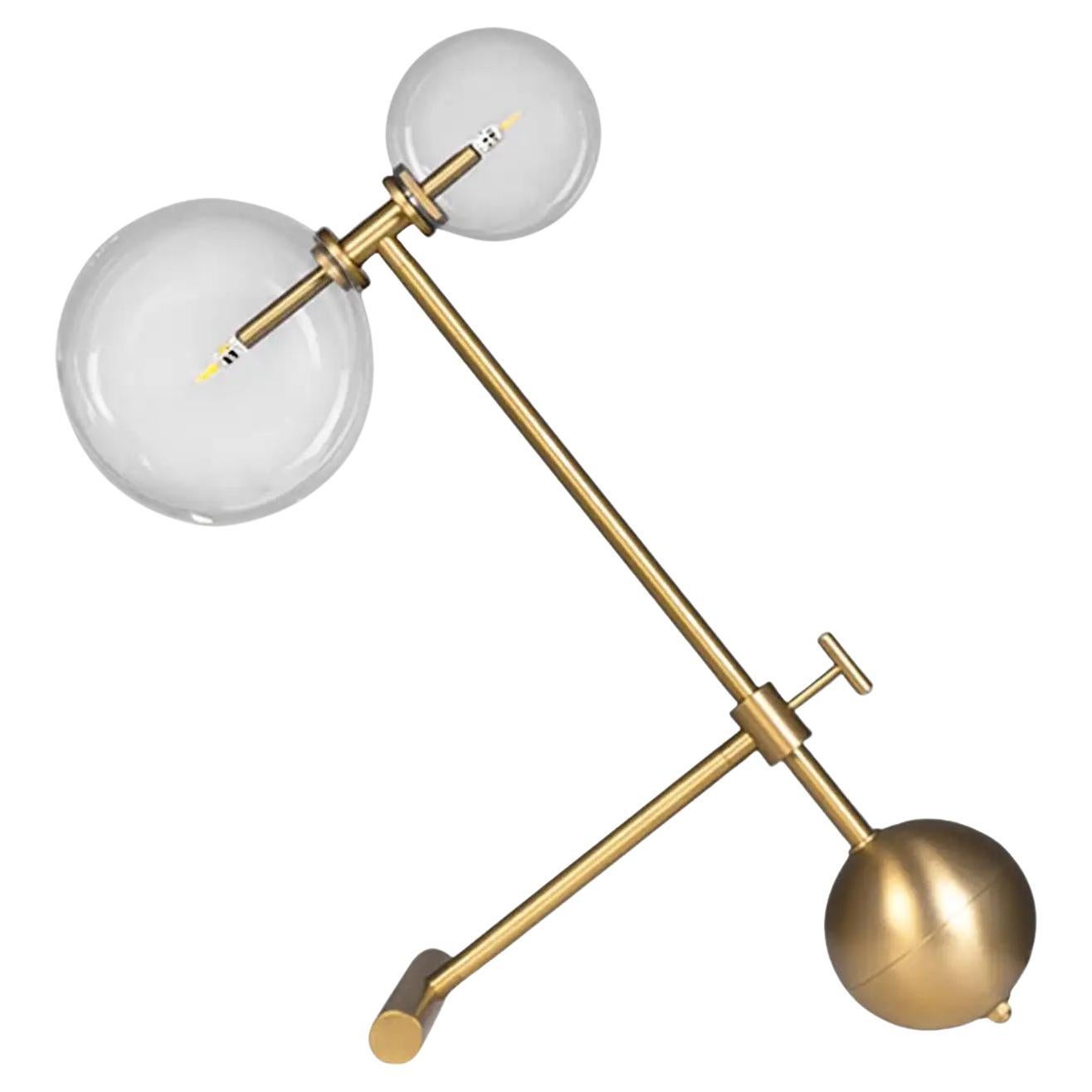 Zosia Contemporary Brass Table Lamp by Schwung For Sale