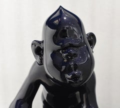 Chinese Zodiac Monkey Sculpture in Purplish Black. Limited edition. Ship Fast.