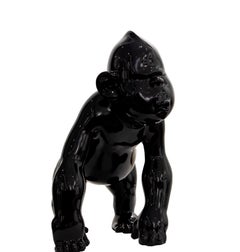 Chinese Zodiac Monkey Sculpture in Purplish Black. Limited edition. Ship Fast.
