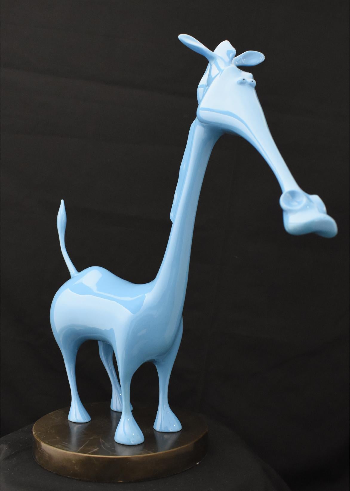 Horse Sculpture in Blue. Temporarily sold out. Pre-order is available. - Gold Figurative Sculpture by Zou Liang
