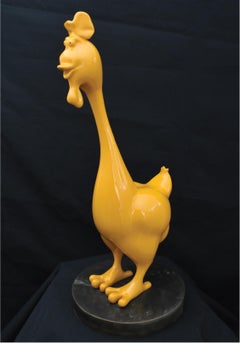 Chinese Zodiac Rooster Sculpture in Caramel color. Limited edition. Ship Fast.