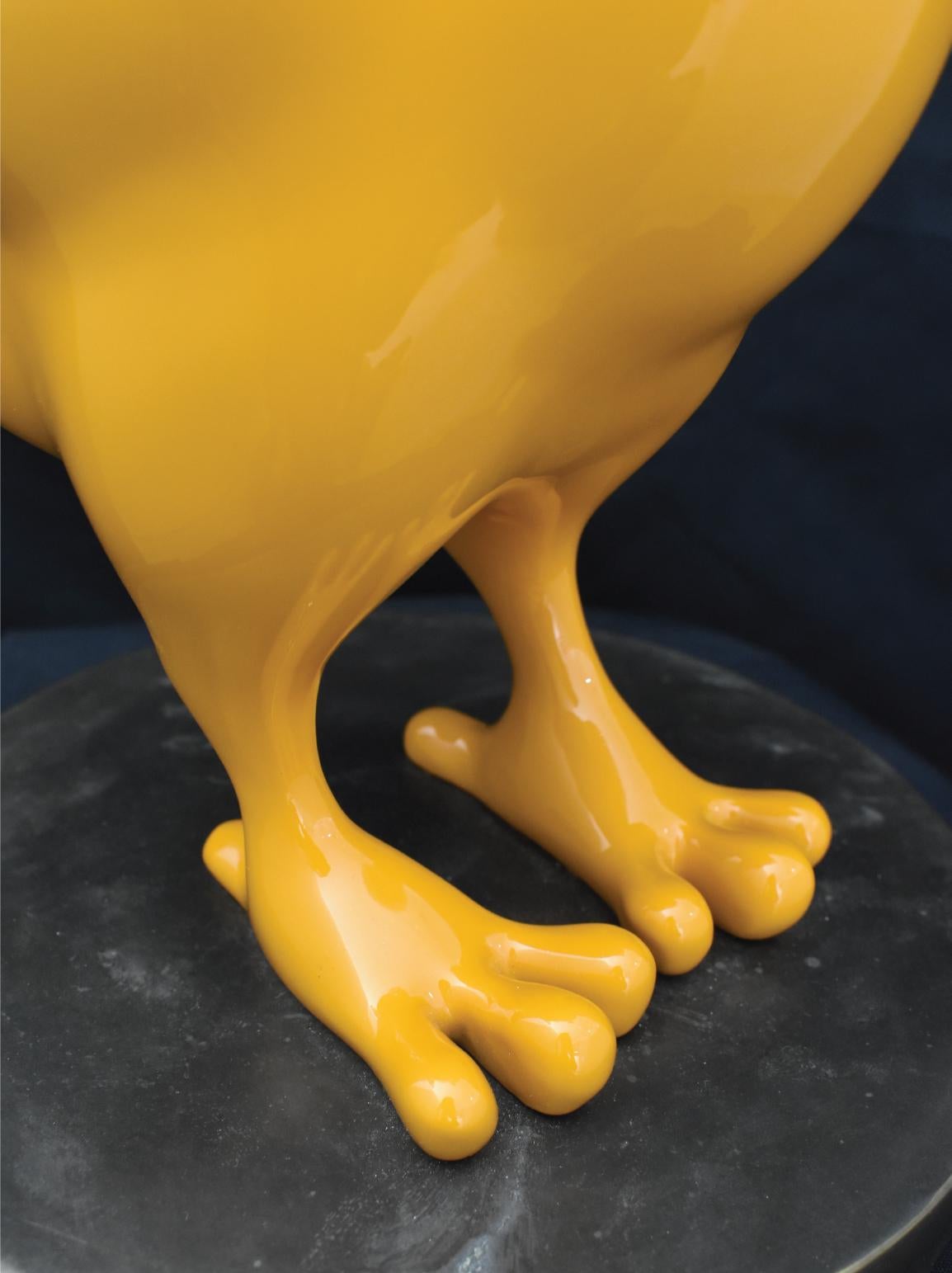 Sculpture de coq du zodiaque chinois de couleur caramel. Edition limitée. Expédition rapide. en vente 2
