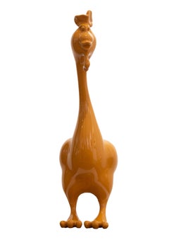 Chinese Zodiac Rooster Sculpture in Caramel color. Limited edition. Ship Fast.