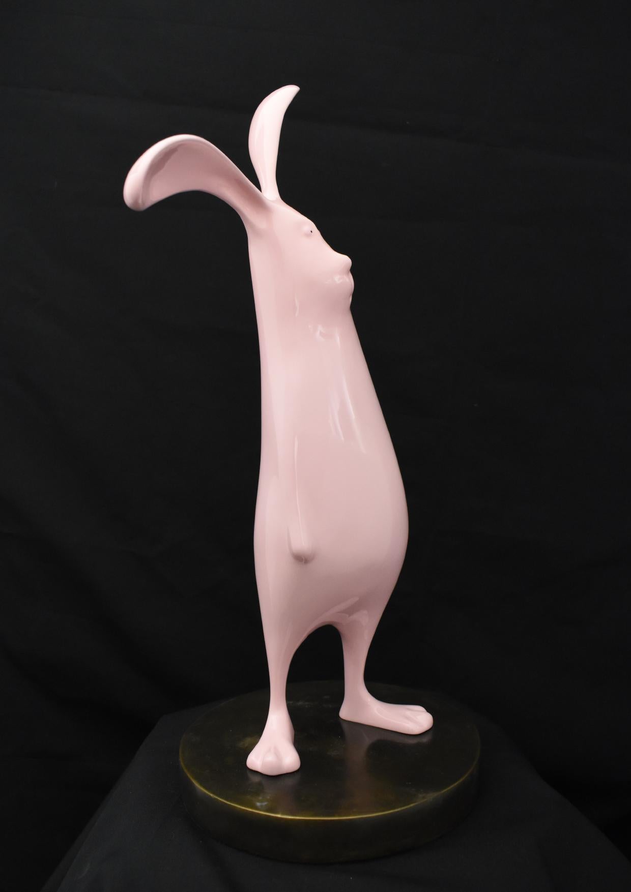 Escultura de conejo en rosa. Agotado temporalmente. Ya está disponible el pedido anticipado. - Sculpture Arte pop de Zou Liang