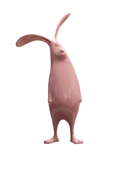 Rabbit sculpture in pink. Temporarily sold out. Pre-order is available.