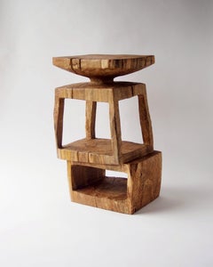 Estantería «Zougei Abstract Sculpture», mesita auxiliar y taburete alto