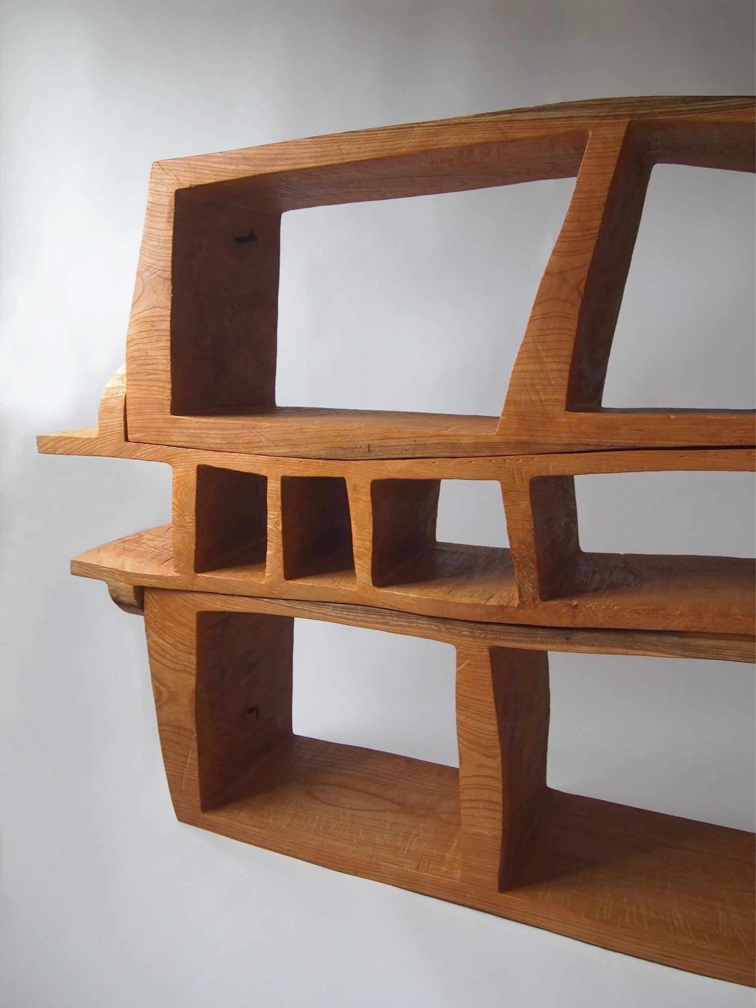 Hand-Carved Zougei Furniture Sculptural shelf room divider  For Sale