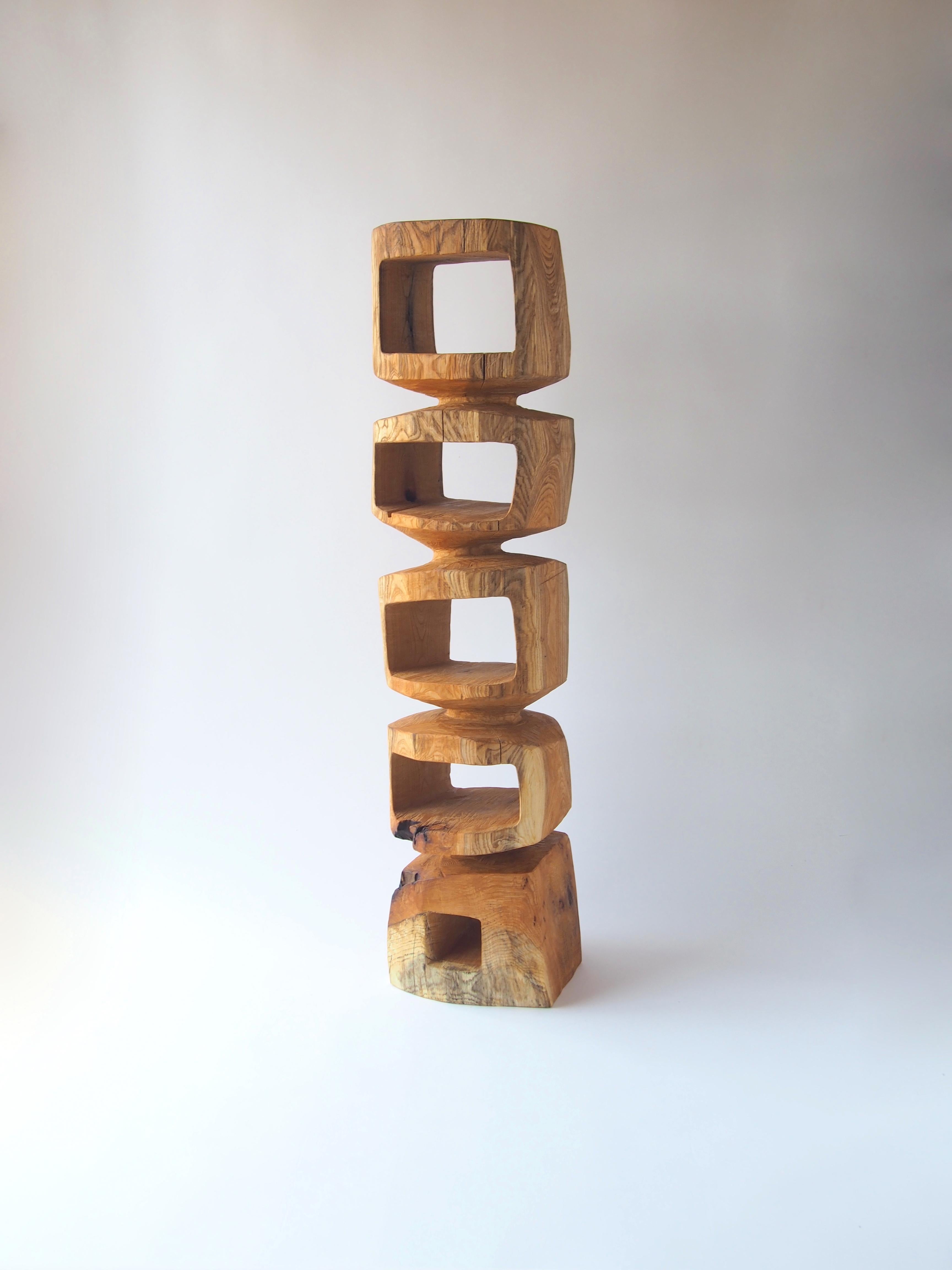 Hand-Carved Zougei Jenga Sculpture Shelf Bookcase 05 For Sale
