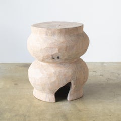 Zougei Sculptural Side Table Stool pale tone 1 tribal style