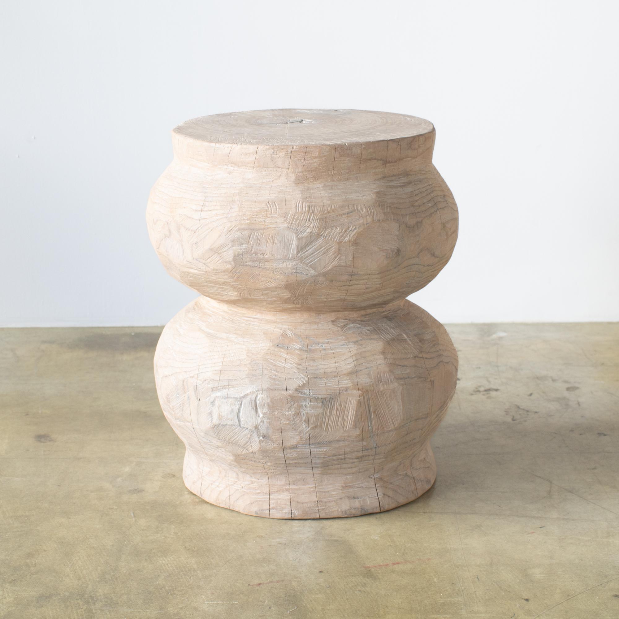 Japonais Zougei Sculptural Side Table Stool pale tone 1 tribal style en vente