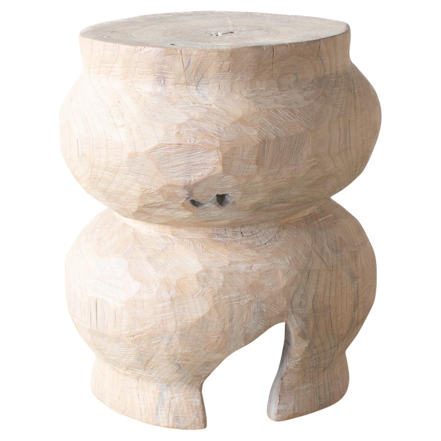 Zougei Tavolino scultoreo Sgabello tono chiaro 1 stile tribale