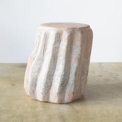 Zougei Sculptural Side Table Stool pale tone 2 tribal style