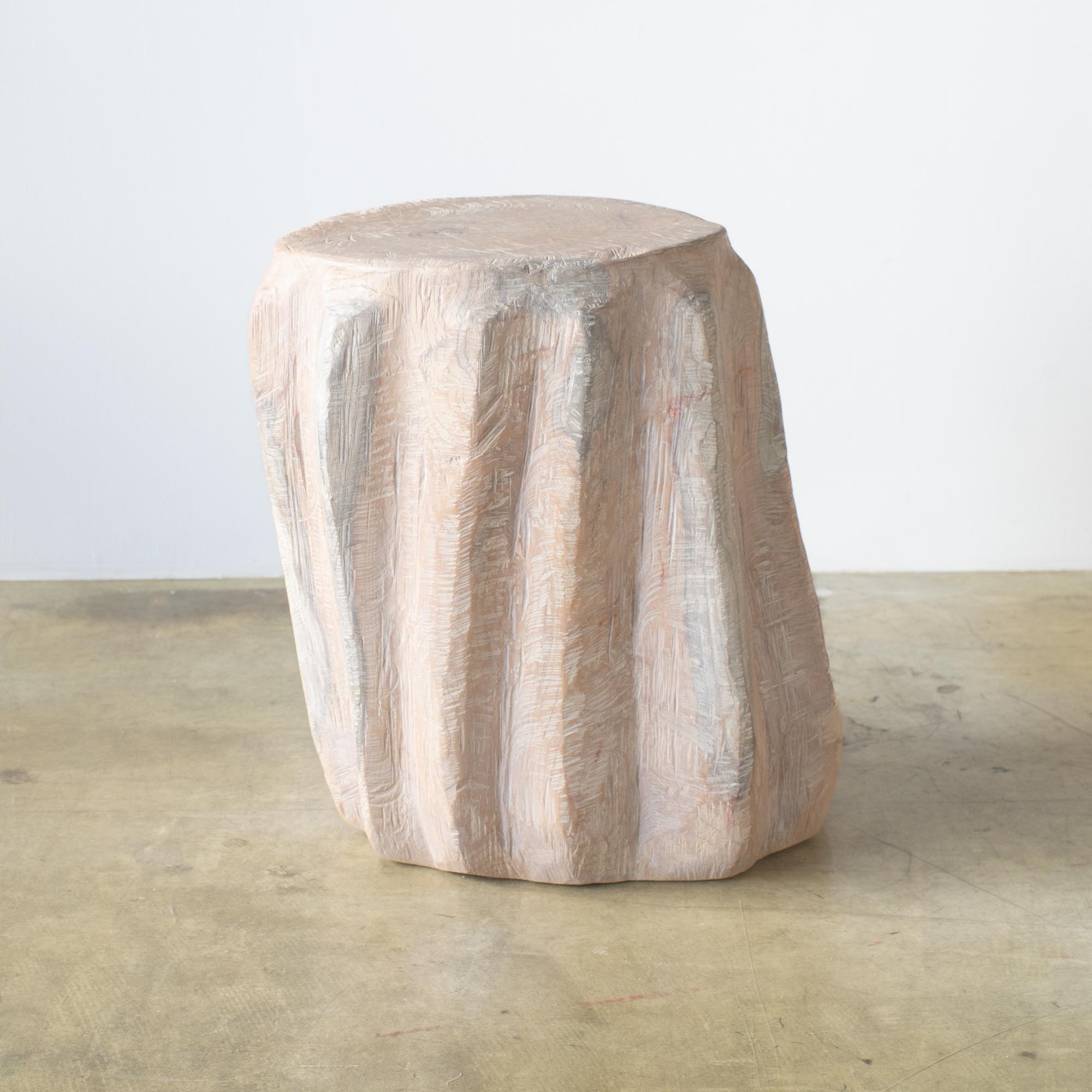 Japonais Zougei Sculptural Side Table Stool pale tone 2 tribal style en vente