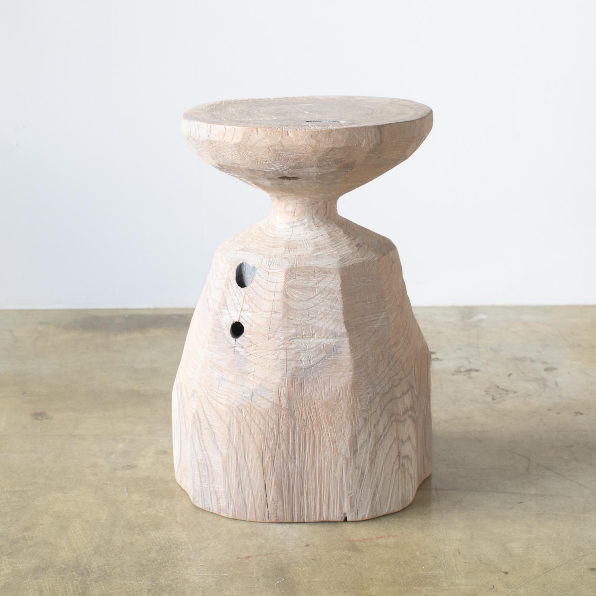 Giapponese Zougei Tavolino scultoreo Sgabello tono chiaro 3 stile tribale in vendita