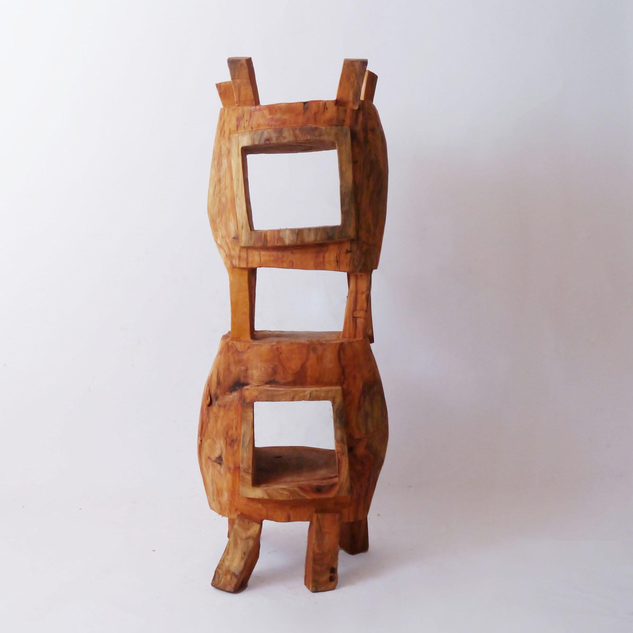 Intagliato a mano Zougei  Wood  Scultura Scaffale Libreria Televisore in vendita