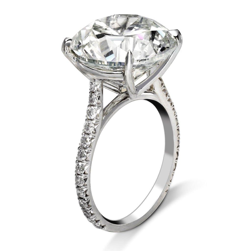Zoya 12 Carat Round Cut H Color SI1 Clarity Diamond Ring '12.57 Carat' In New Condition In New York, NY