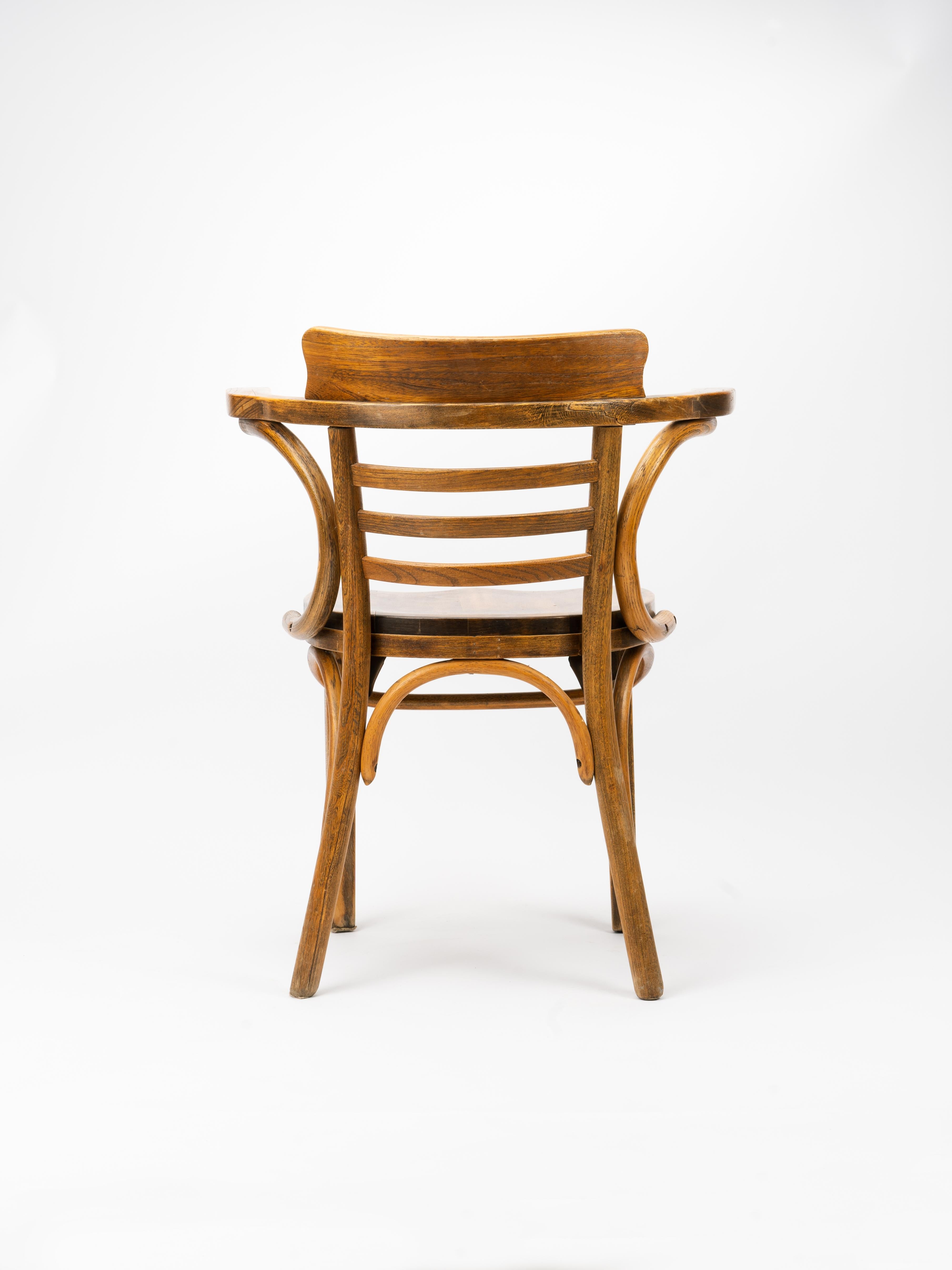 Wood ZPM Radomsko for Thonet Bentwood Cafe Armchair For Sale