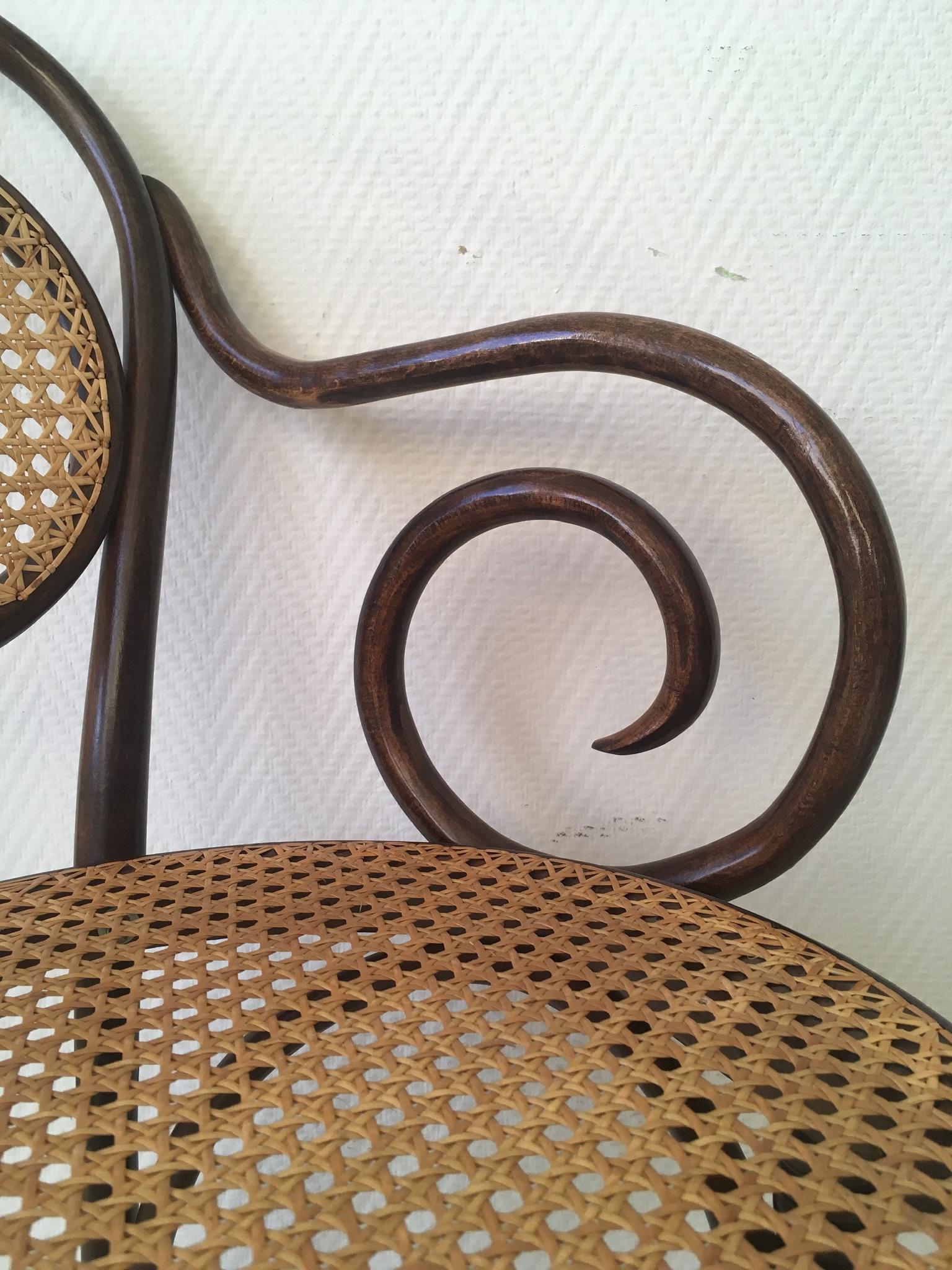 ZPM Radomsko, Former Thonet, No. 11 Bentwood and Rattan Dining Room Chairs 1
