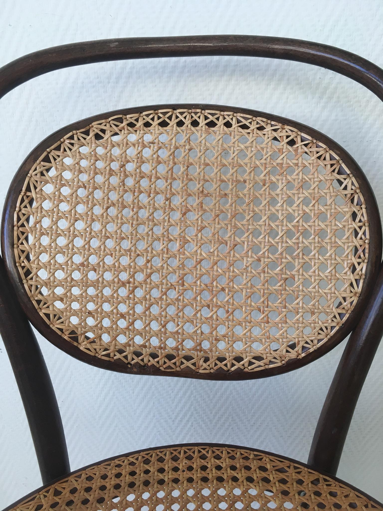 ZPM Radomsko, Former Thonet, No. 11 Bentwood and Rattan Dining Room Chairs 4