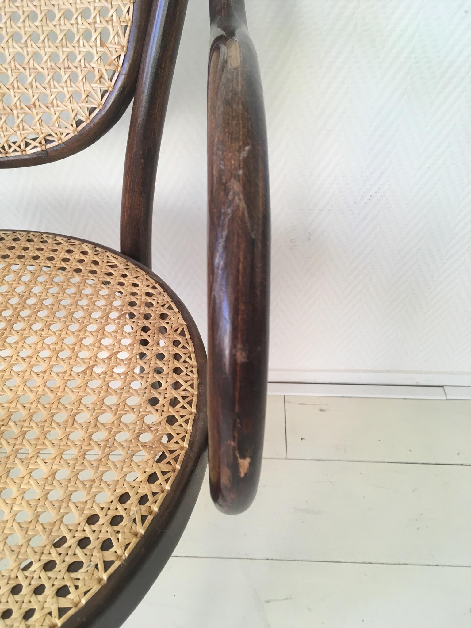 ZPM Radomsko, Former Thonet, No. 11 Bentwood and Rattan Dining Room Chairs 5