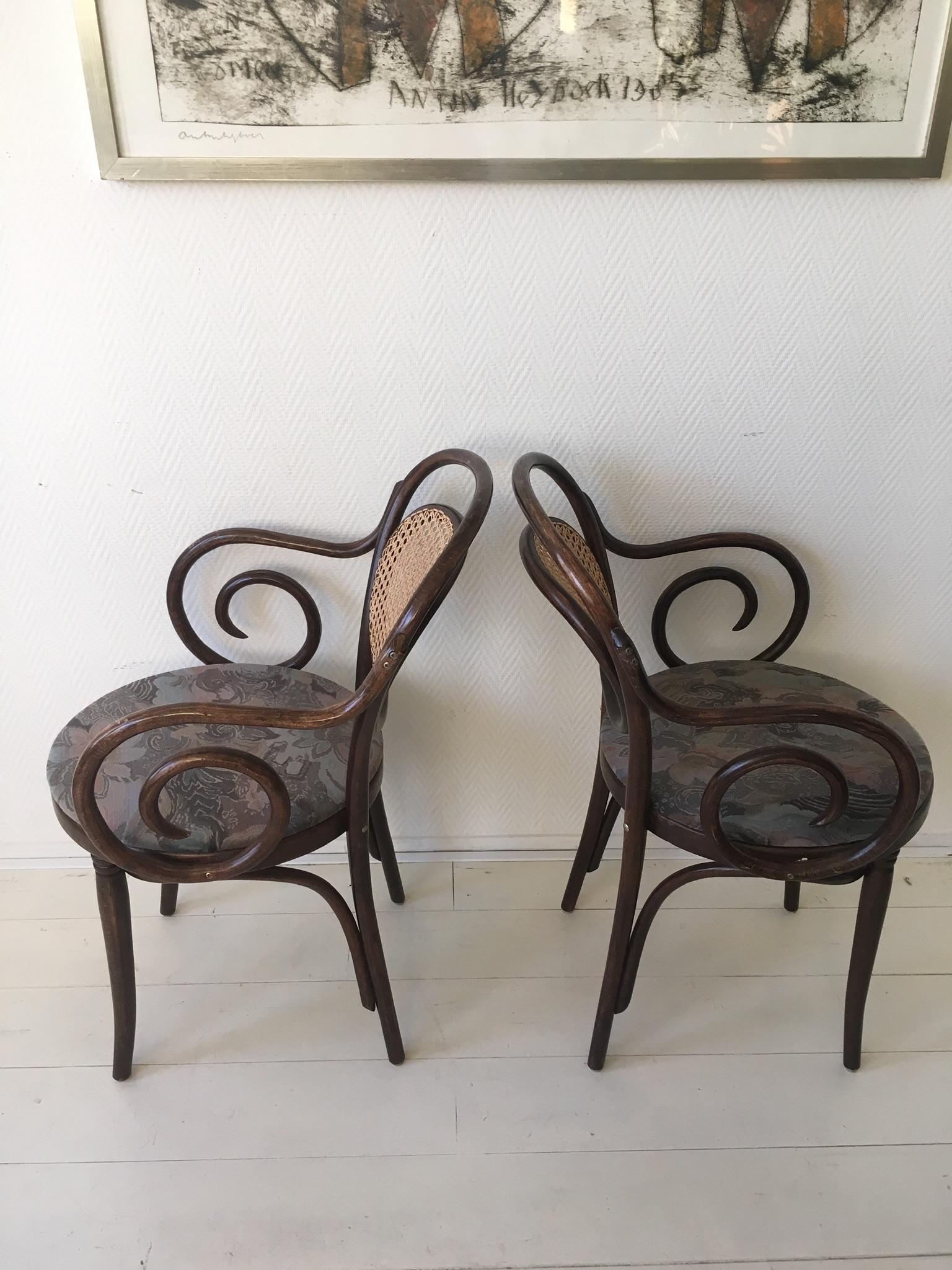 ZPM Radomsko, Former Thonet, No. 11 Bentwood and Rattan Dining Room Chairs 7