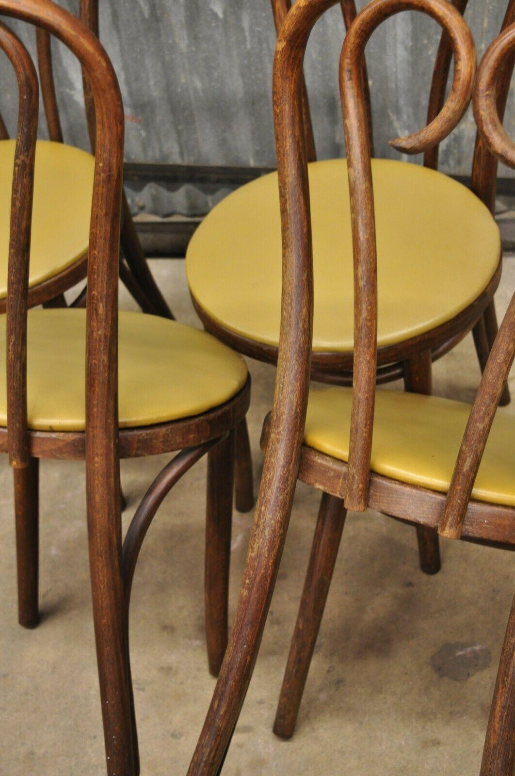 ZPM Radomsko Poland Bentwood Sweetheart Bistro Dining Chairs - Set of 4 1