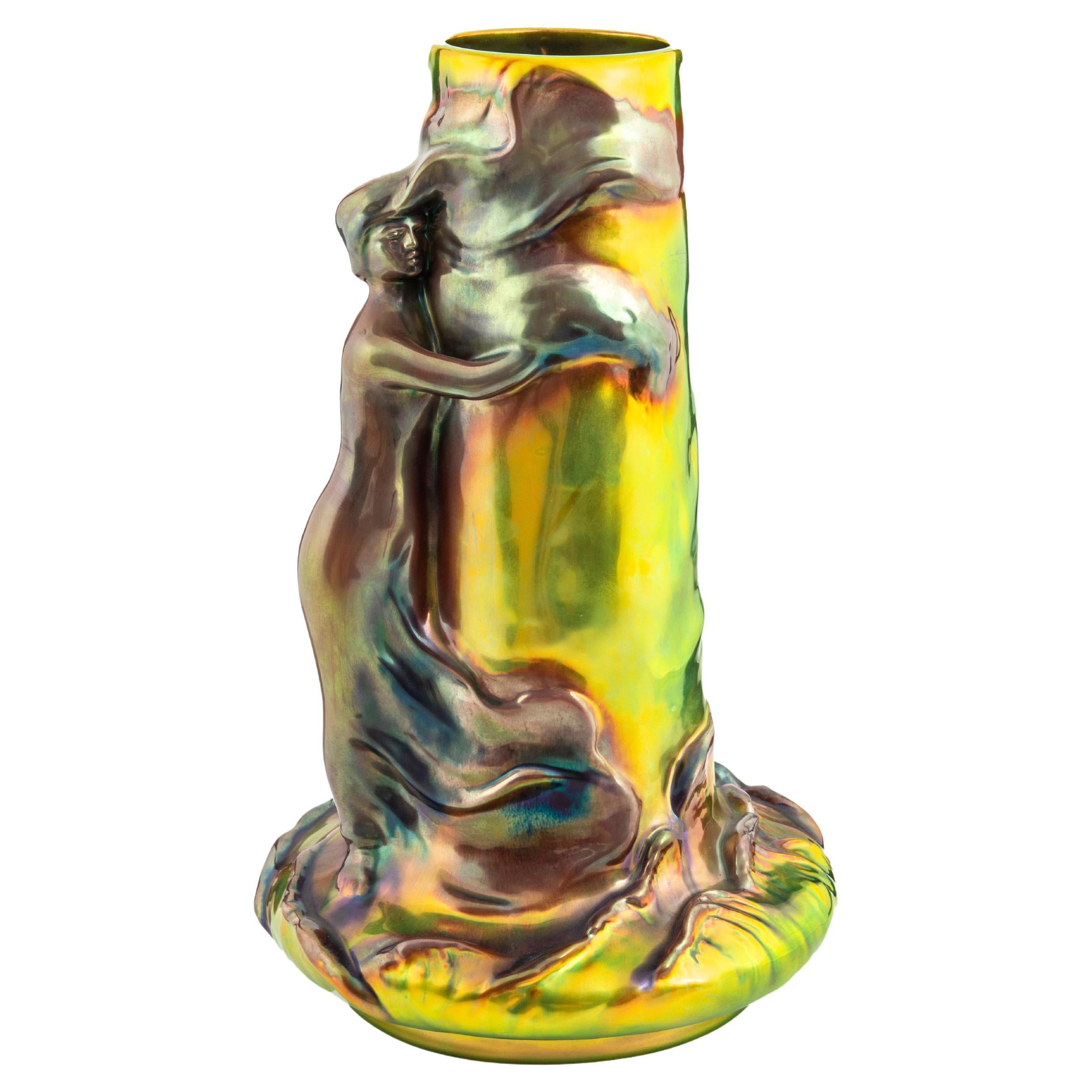 Zsolnay Decorative Vase - Woman in Storm