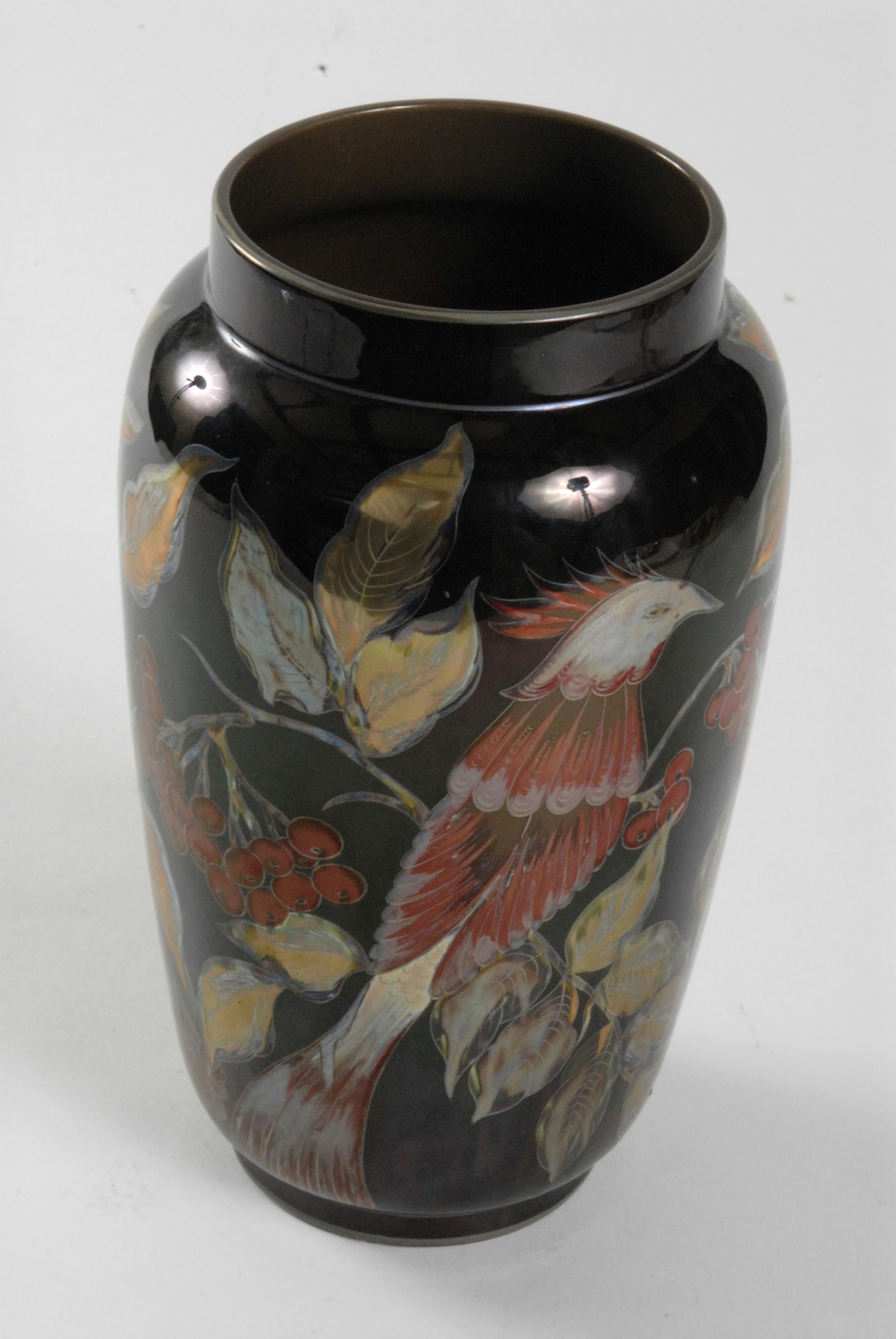 Zsolnay Eosin schillernde Glasur, 1950er Jahre Große Vase Ungarn (Moderne der Mitte des Jahrhunderts) im Angebot