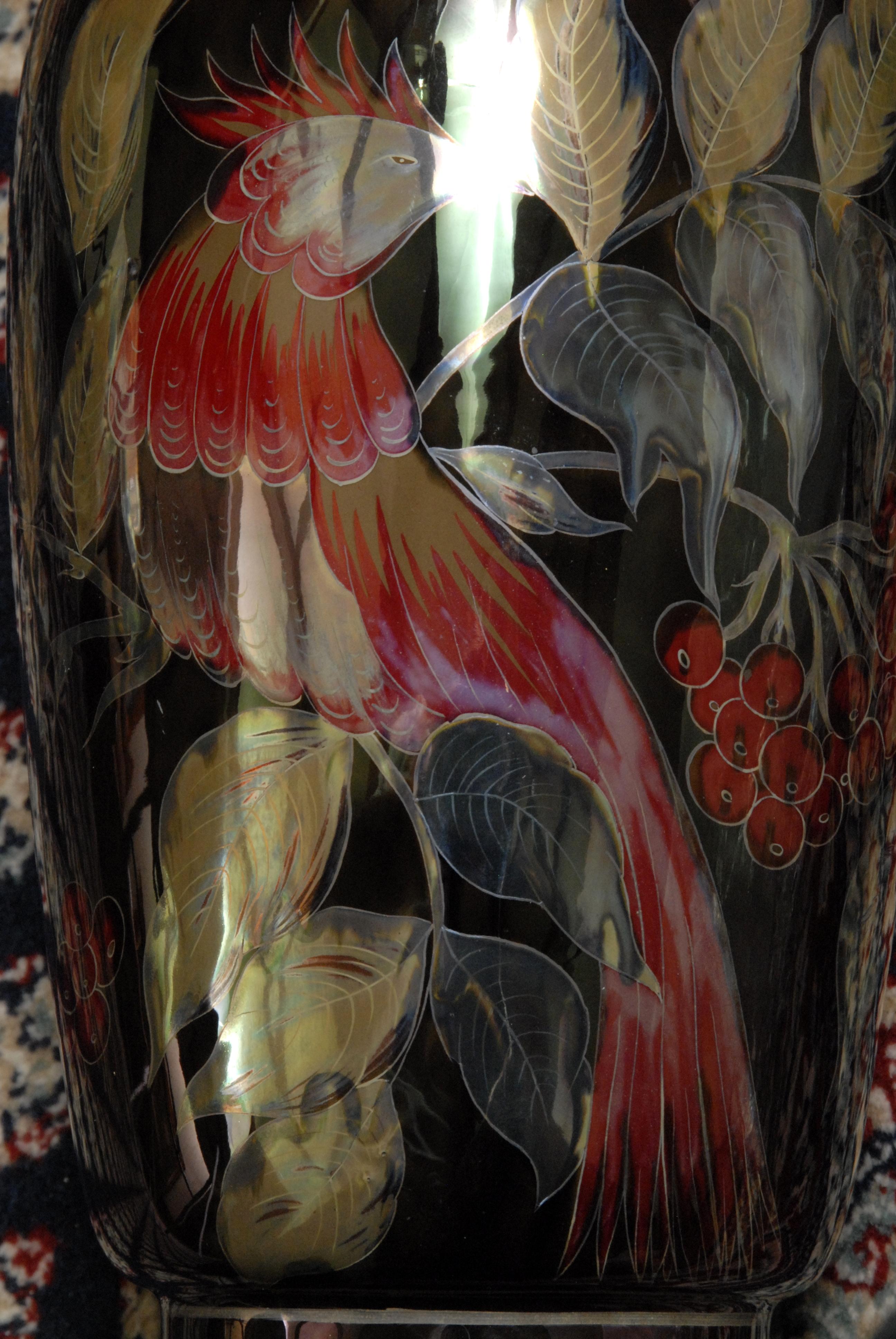 Milieu du XXe siècle Grand vase hongrois des années 1950 à glaçure irisée à l'éosine de Zsolnay en vente