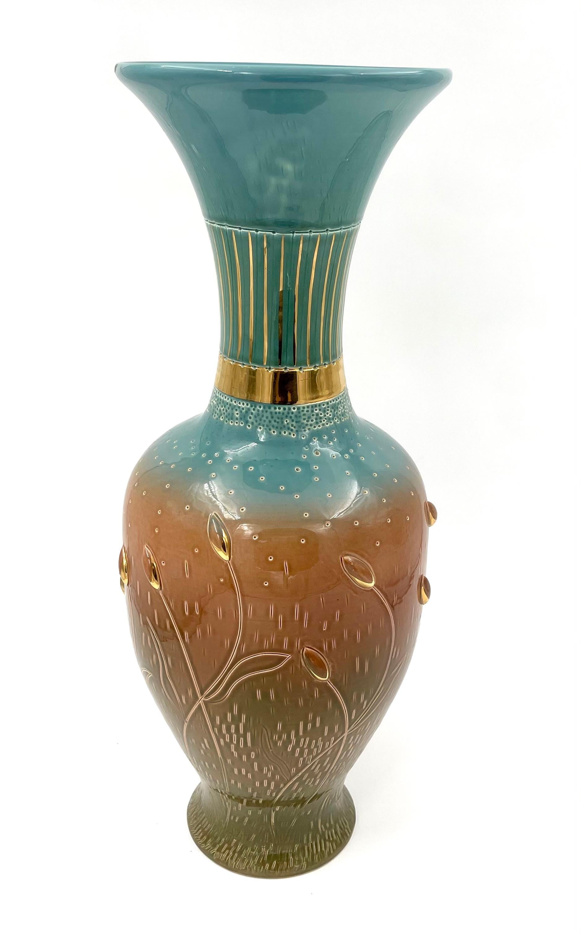 Hand-Crafted Zsolnay Floor Vase, 2003 For Sale
