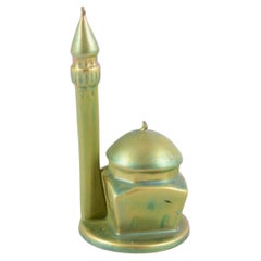 Zsolnay, Hungary. Ceramic sculpture in the shape of a minaret. Eosin glaze