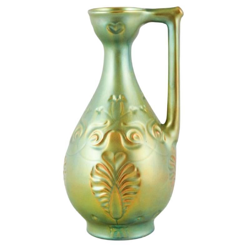 Zsolnay, Hungary, Large Ceramic Jug with Eosin Glaze, Mid-20th C For Sale