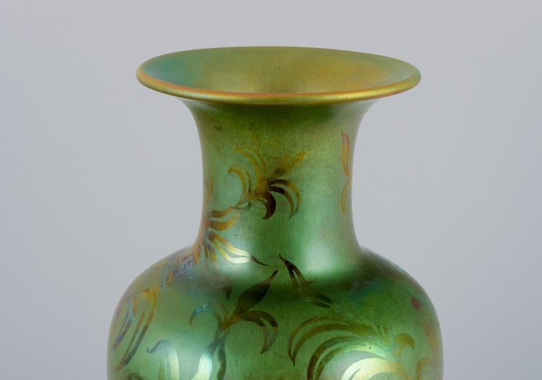 Hungarian Zsolnay, Hungary. Large ceramic vase with eosin glaze. Ca 1930s For Sale